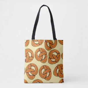 Tote Bag Automne sans couture motif avec bretzels, octobre