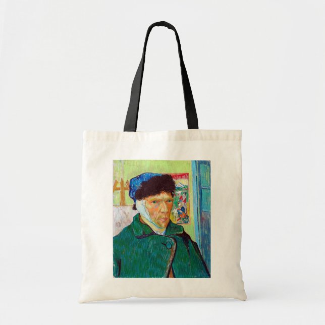 Tote Bag Autoportrait avec oreille déchirée, Van Gogh (Devant)