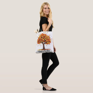 Tote Bag Autumn Fall Tree Happy Thanksgiving Blessed