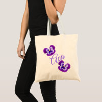 Ava, Nom, Logo Avec Pansies Violettes,