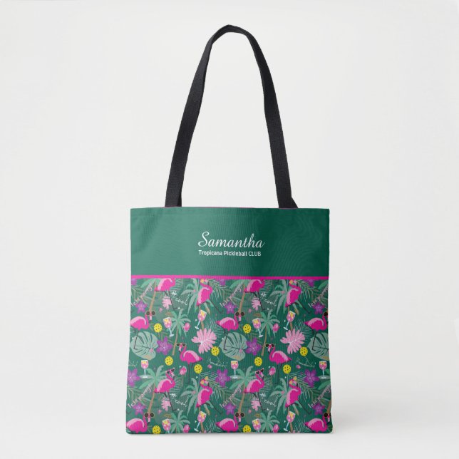 Tote Bag Avec le nom 🤩 soirée tropicale avec le pickleball (Devant)
