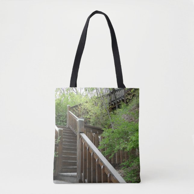 Tote Bag Aventure sur le chemin Moins voyagé sur un (Devant)
