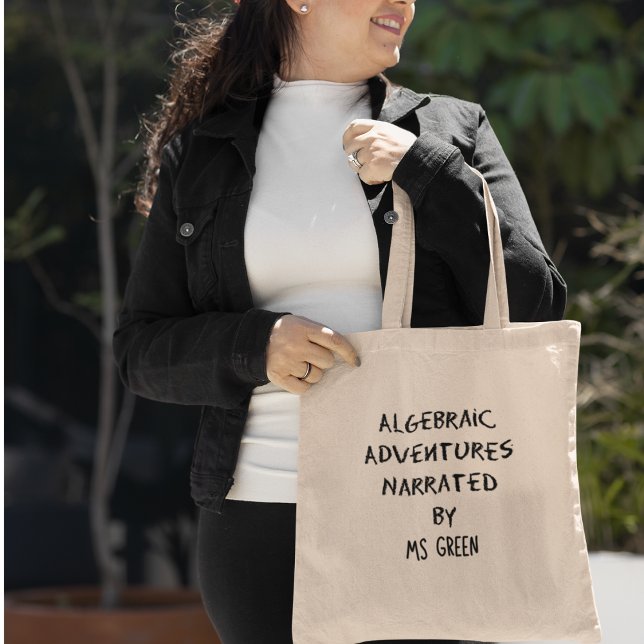 Tote Bag Aventures algébriques Professeur de mathématiques  (Shop now and elevate your teaching style!)