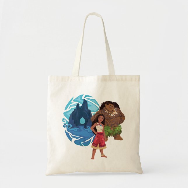 Tote Bag Aventures Moana & Maui en Océanie (Devant)