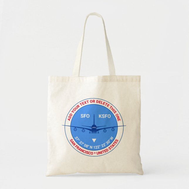 Tote Bag Aviation, Aéroport, Pilote, Charming Voyageurs (Devant)