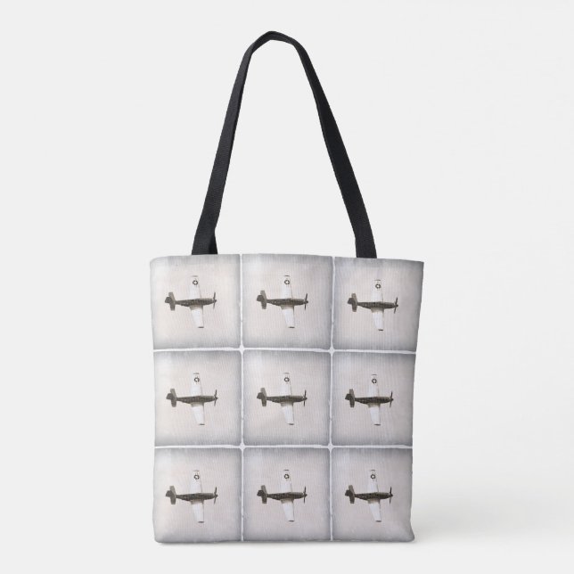 Tote Bag Avion de chasse antique (Dos)