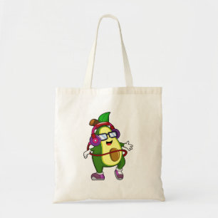 Tote Bag Avocado à musique avec casque