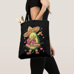 Tote Bag Avocat Dabbing Cinco De Mayo Drôle Poncho Mexicain