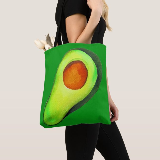 Tote Bag Avocat vert addict art mignon (De près)