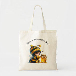 Tote Bag Avoir une fille mignonne de jour en bee en costume