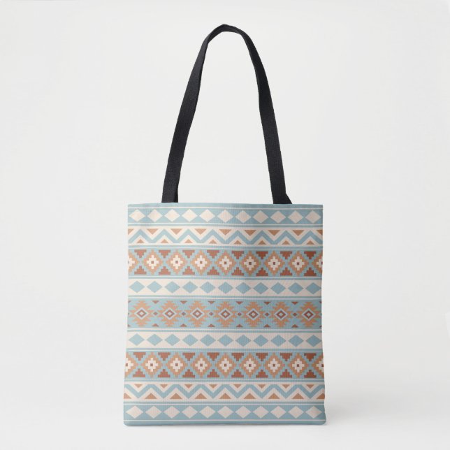 Tote Bag Aztec Essence Ptn IIIb Blue Cream Terracottas (Devant)