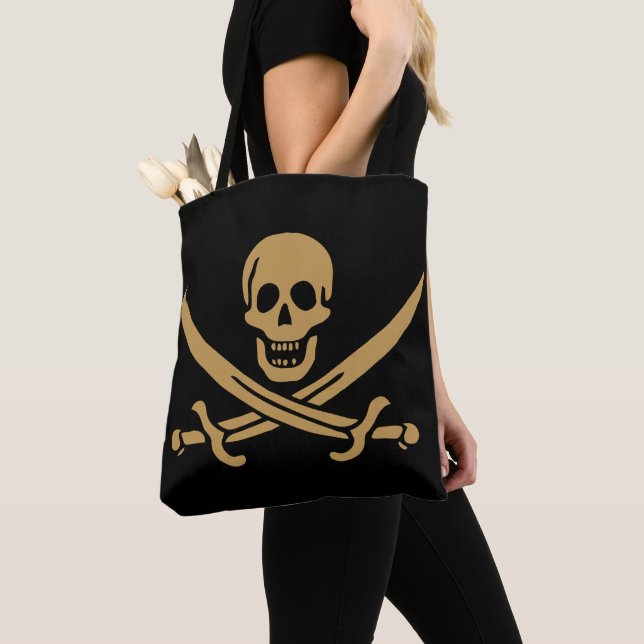 Tote Bag Aztec Gold Crâne et cutlass Pirate Calico Jack (De près)