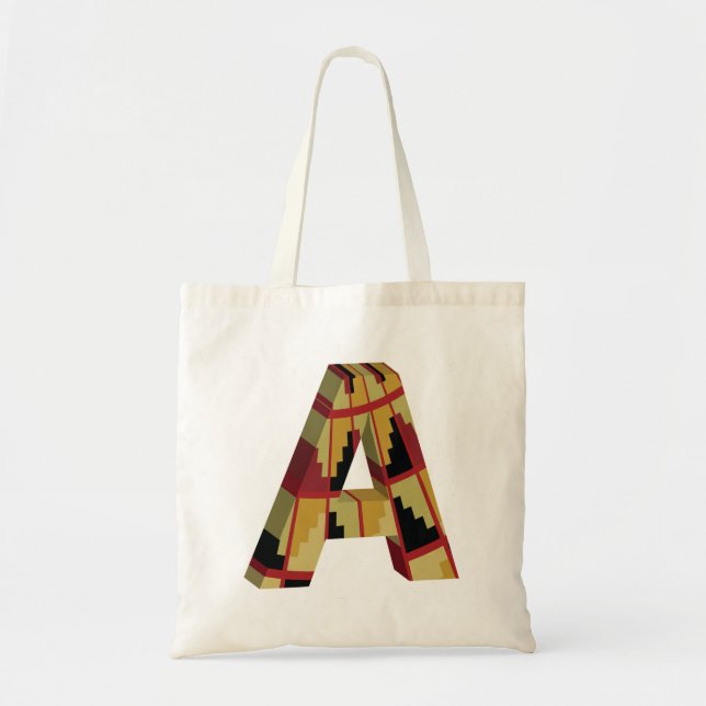 Tote Bag Aztec Navajo Pattern Letter A (Devant)