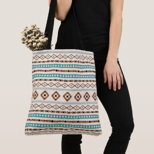 Tote Bag Aztec Turquoise Terracotta Crème Noire Mixte Motif