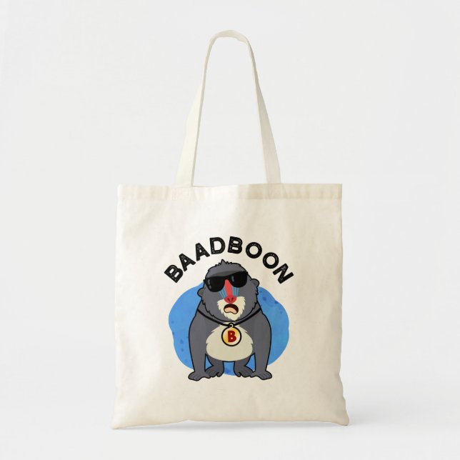 Tote Bag Baadboon Funny Bad Baboon Pun (Devant)