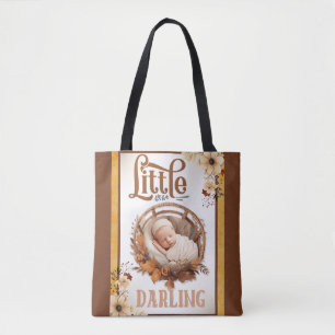 Tote Bag Baby shower Floral Boho rustique
