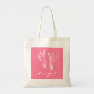 Tote Bag Baby shower mignon c'est une fille rose bébé empre
