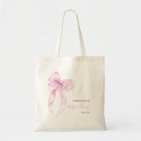 Baby Shower Moderne Coquette Rose Ruban