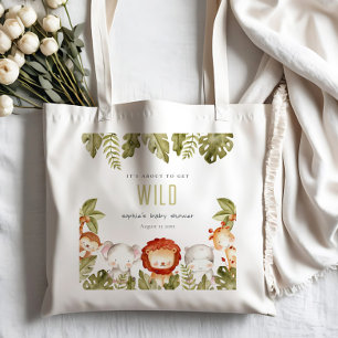 Tote Bag Baby shower sauvage de Safari Tropical Animaux