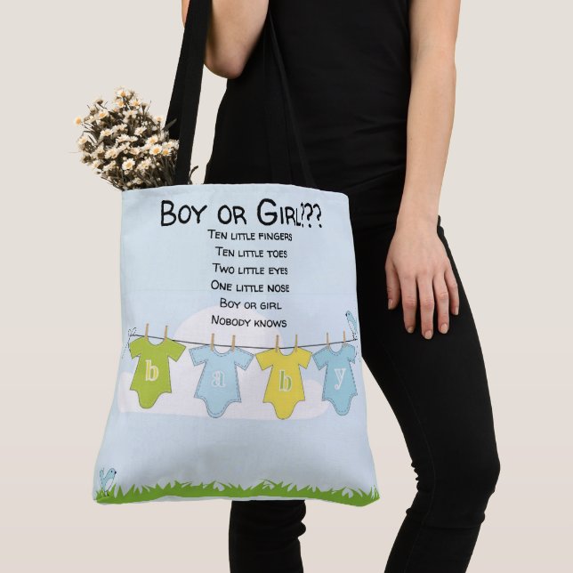 Tote Bag Babyshower Maternity Gift Bag Boy Girl (Close Up)