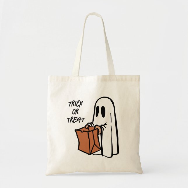 Tote Bag Bac à Halloween mignon ou à traiter Ghost (Devant)