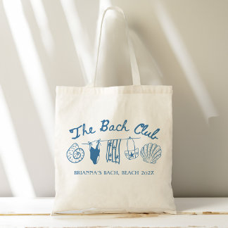 Tote Bag Bach club beach seashells bridesmaids gifts custom