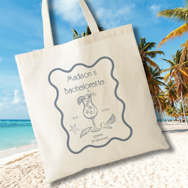 Tote Bag Bachelorette à charpente métallique plate dessinée (Créateur téléchargé)