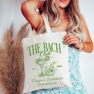 Tote Bag Bachelorette personnalisée Retro Cocktail Vert