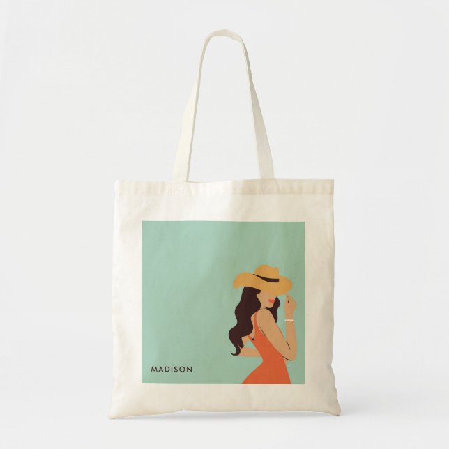 Tote Bag Bachelorette Retro Sassy Dernier Rodeo Rose Vert (Devant)