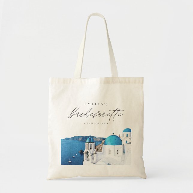 Tote Bag Bachelorte de destination Skyline de la GRÈCE SANT (Devant)