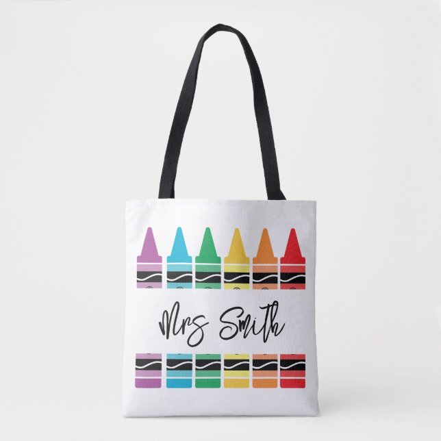 Tote Bag back School Rainbow Teacher Life (Devant)