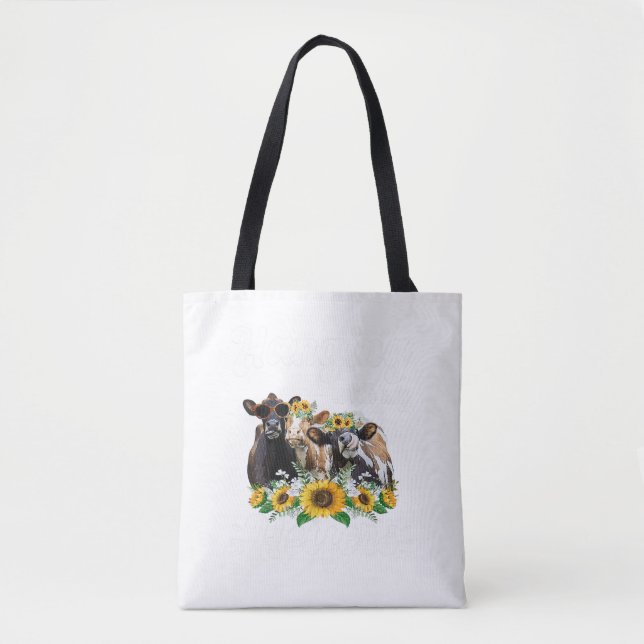 Tote Bag Badana Vaches Filles Du Sud Drôle Accroché Avec Mo (Devant)