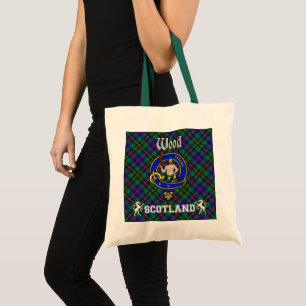 Tote Bag Badge de clan en bois Tartan Fourre-tout