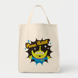 Tote Bag Badge de la planète de pizza Alien stylisée