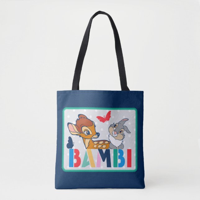 Tote Bag Badge de point Bambi et Thumper Polka (Devant)