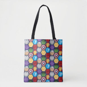 Tote Bag Badge des visages et logos de personnages d'Avenge