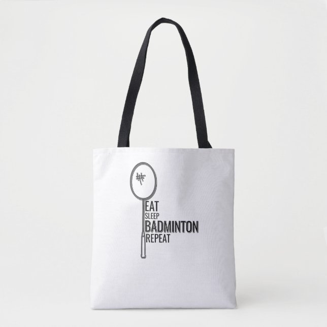 Tote Bag Badminton - Mangez le sommeil Badminton Répétition (Devant)