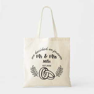 Tote Bag Bagues personnalisées Mr & Mrs Mariage
