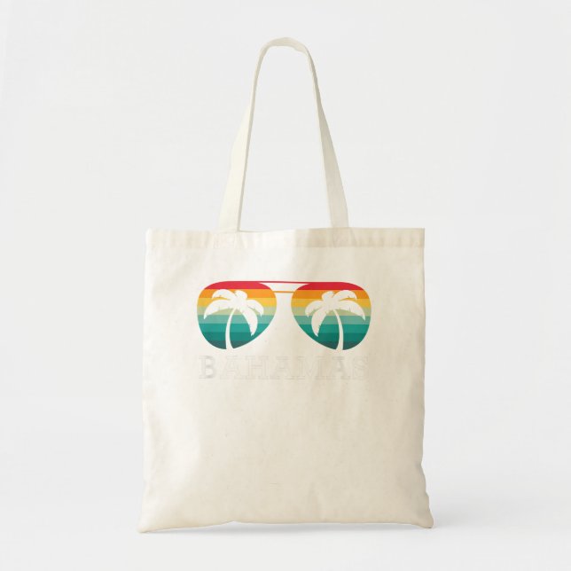 Tote Bag Bahamas Souvenir Retro Sunset Trip Vacances été (Devant)
