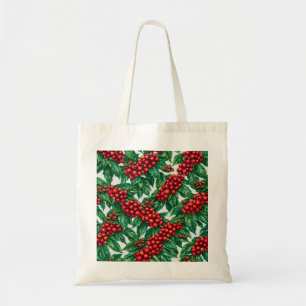 Tote Bag Baies et grains de café Motif botanique