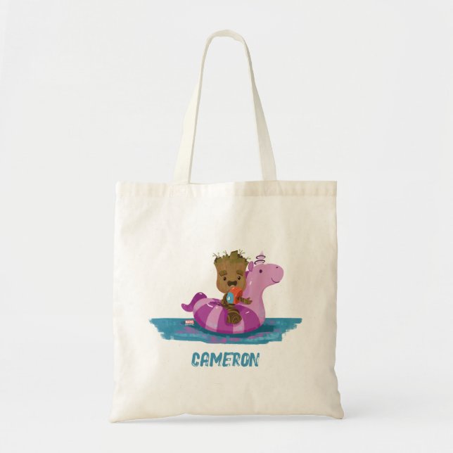 Tote Bag Baignade en Groot sur un flotteur de piscine (Devant)