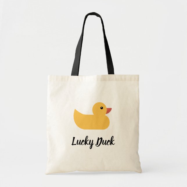 Tote Bag Bain de canard en caoutchouc jaune Lucky Canard (Devant)