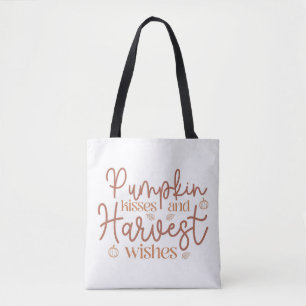 Tote Bag Baisers citrouilles et souhaits de récolte