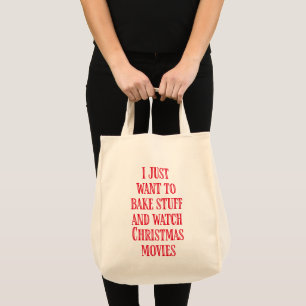 Tote Bag Baking De Noël Drôle Dit Rustique Rouge