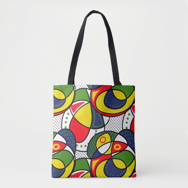 Tote Bag Bal de plage rouge jaune bleu vert (Devant)