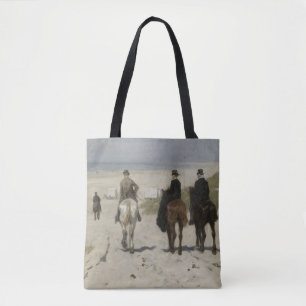 Tote Bag Balade à cheval le long de la plage - Art