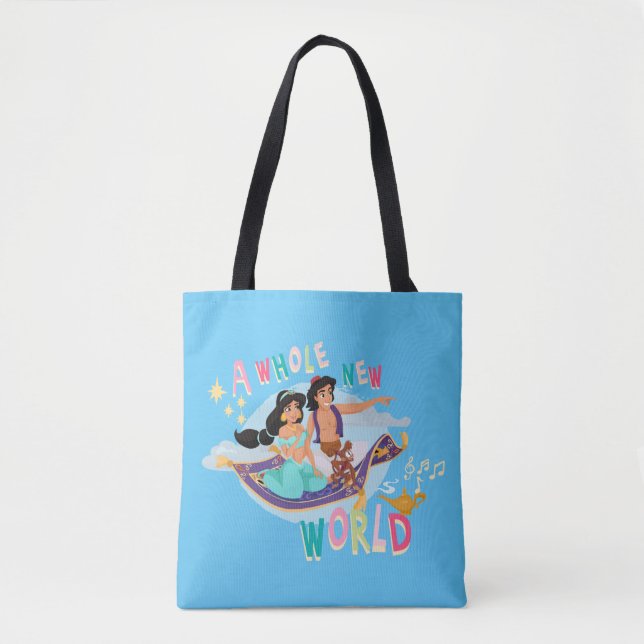 Tote Bag Balade en moquette Jasmine et Aladdin| Un nouveau  (Devant)