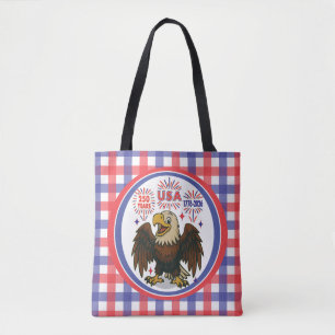 Tote Bag Bald Eagle avec Fireworks - USA 250 ans 1776-2026
