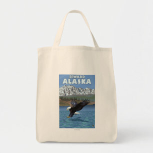 Tote Bag Bald Eagle Diving - Seward, Alaska