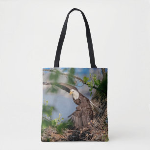 Tote Bag Bald Eagle quittant le nid